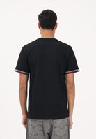 GCDS T-shirt a manica corta nera per uomo e donna con bande logate C1MEQC036J101 999B GCDS 