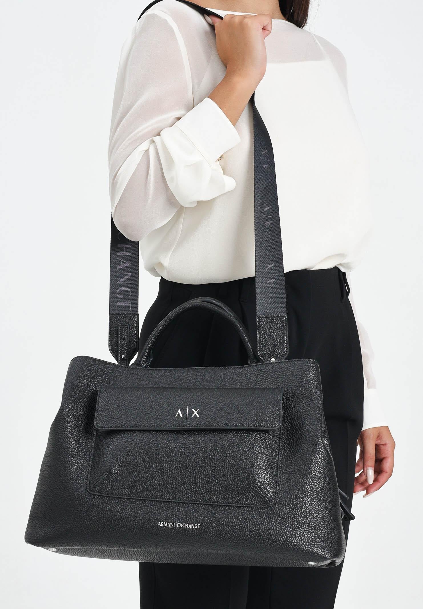 ARMANI EXCHANGE Shopper nera da donna con tasca e logo XW001542AF17019 UC001 ARMANI EXCHANGE 