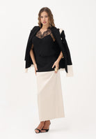 PATRIZIA PEPE Giacca monopetto nera e panna da donna 8S0571A498 FG53 PATRIZIA PEPE 