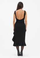 PINKO Abito midi nero da donna con volant<BR/><BR/> 105781A2Q2 Z99 PINKO 