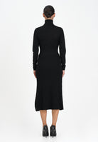 ELISABETTA FRANCHI Abito midi in maglia nera da donna con collo dolcevita AM30S57E2 110 ELISABETTA FRANCHI 