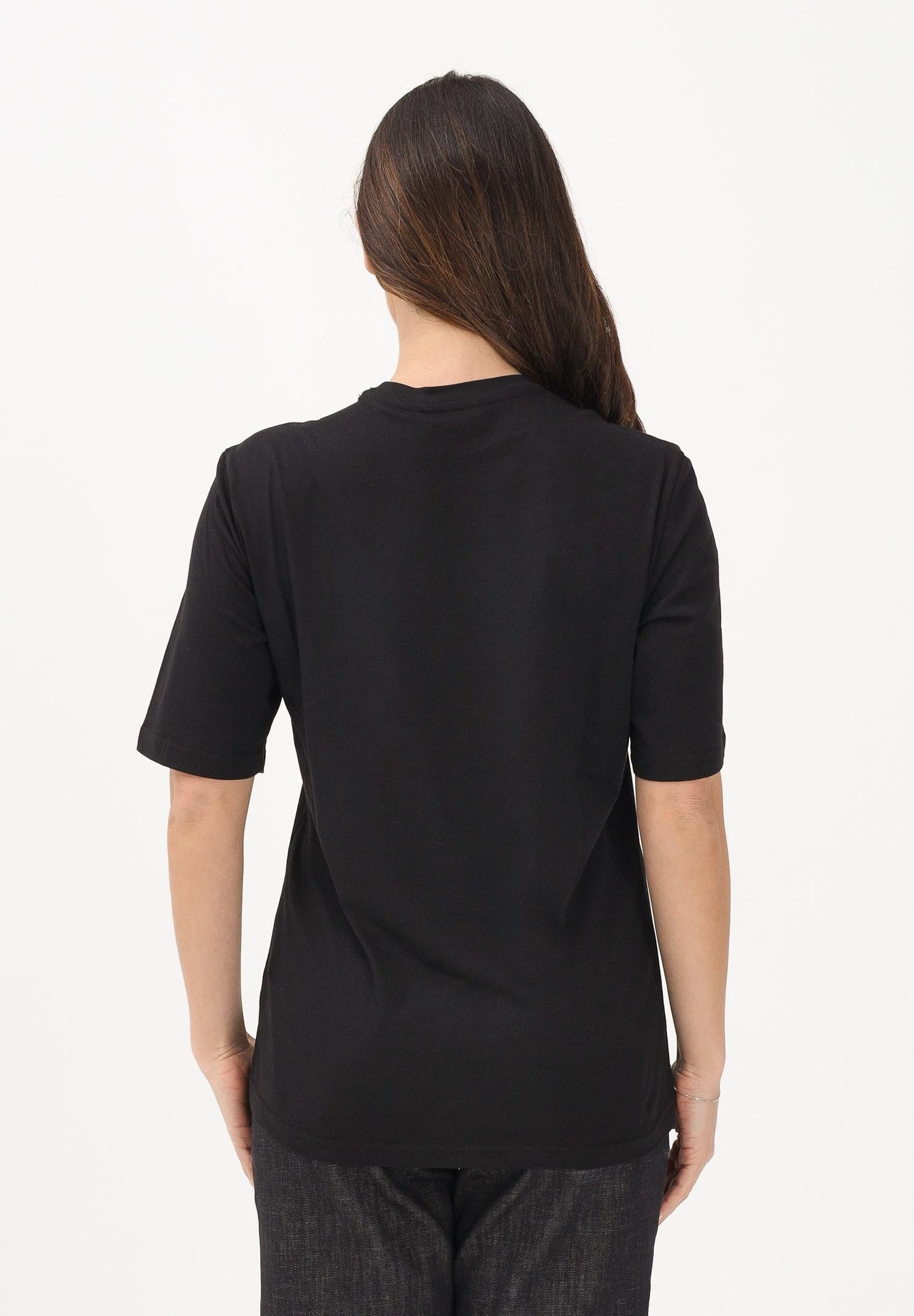 DSQUARED2 T-shirt a manica corta nera per donna, ragazzi e bambini con logo applicato e patch DQ3165D0ACD DQ900 DSQUARED2 