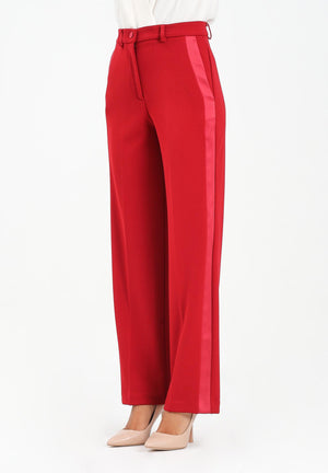 VICOLO Pantalone elegante rosso da donna con bande laterali in raso TF0305 FU35 VICOLO 