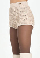 ELISABETTA FRANCHI Shorts beige da donna in bouclé con paillettes<BR/> KS05Q56E2 EA2 ELISABETTA FRANCHI 