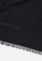 ELISABETTA FRANCHI Sciarpa nera da donna con lettering jacquard SC02F46E2 110 ELISABETTA FRANCHI 