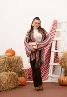 AKEP Kimono rosa da donna in maglia rigata multicolor MGKD11063 V2 AKEP 