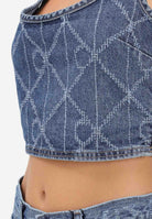 CALVIN KLEIN JEANS Top in denim da donna con monogram all-over LV047D708GYY2  CALVIN KLEIN JEANS 