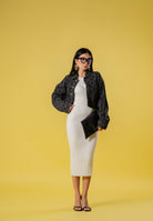 MAISON MARGIELA Abito midi bianco per donna, ragazze e bambine con logo M60935MM07X M6101 MAISON MARGIELA 