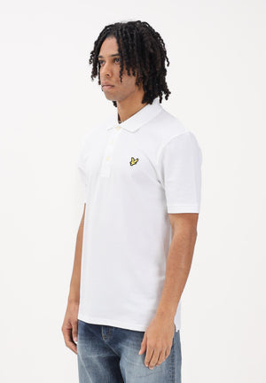 LYLE & SCOTT Polo a manica corta bianca da uomo con patch logo golden eagle SP400VOG 626 LYLE & SCOTT 