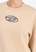 DIESEL Felpa girocollo beige per donna, ragazzi e bambini con logo Oval D multi-layered J02486KYAQK K726 DIESEL 