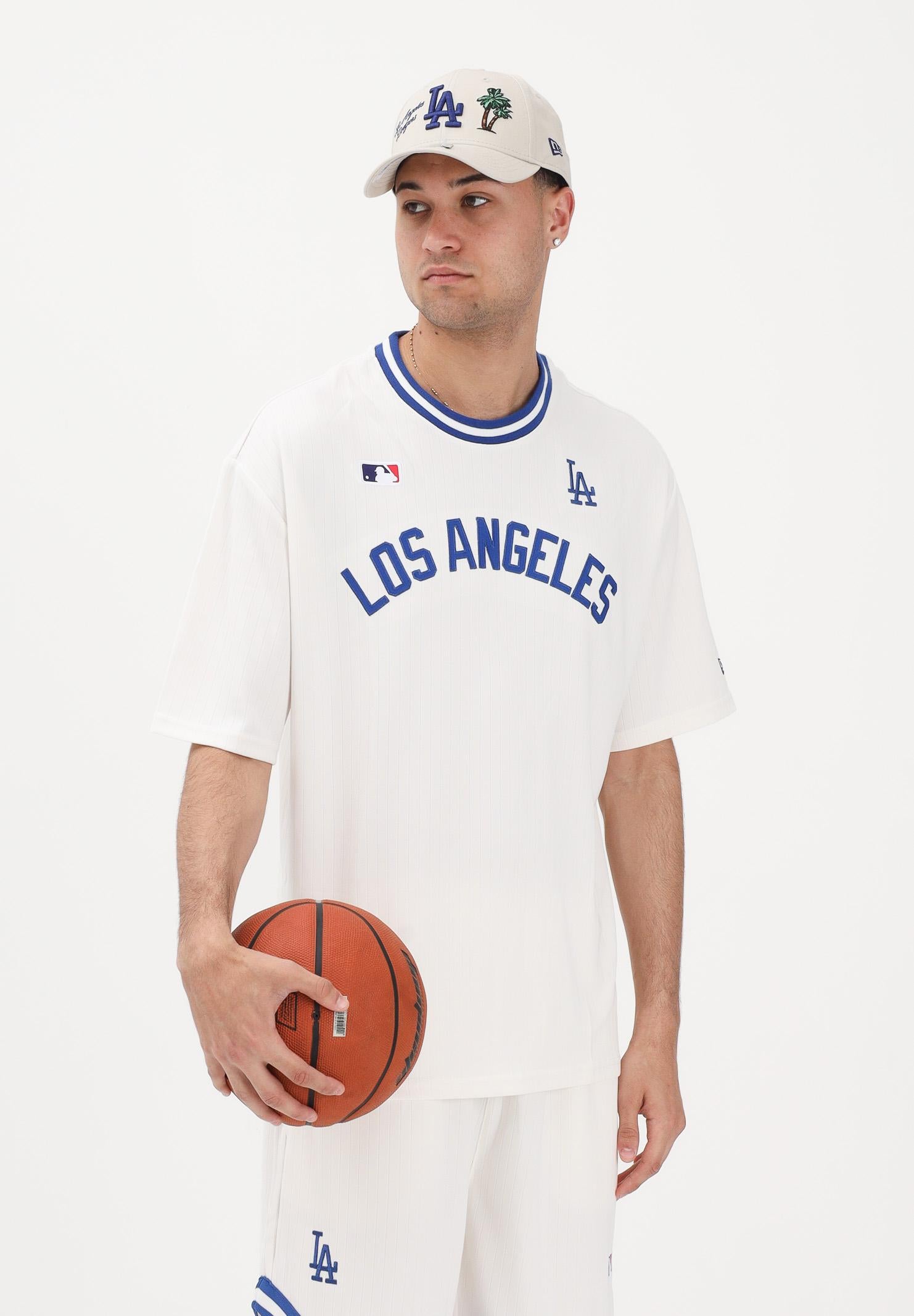 NEW ERA T-shirt a manica corta Oversized LA Dodgers MLB Arch panna per uomo e donna 60856207 . NEW ERA 