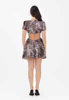 ELISABETTA FRANCHI Abito corto cacao da donna con stampa all-over a tema alligatore AB89561E2 644 ELISABETTA FRANCHI 
