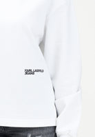 KARL LAGERFELD Felpa girocollo bianca da donna con stampa Karl Lagerfeld KLA1W20068 100 KARL LAGERFELD 