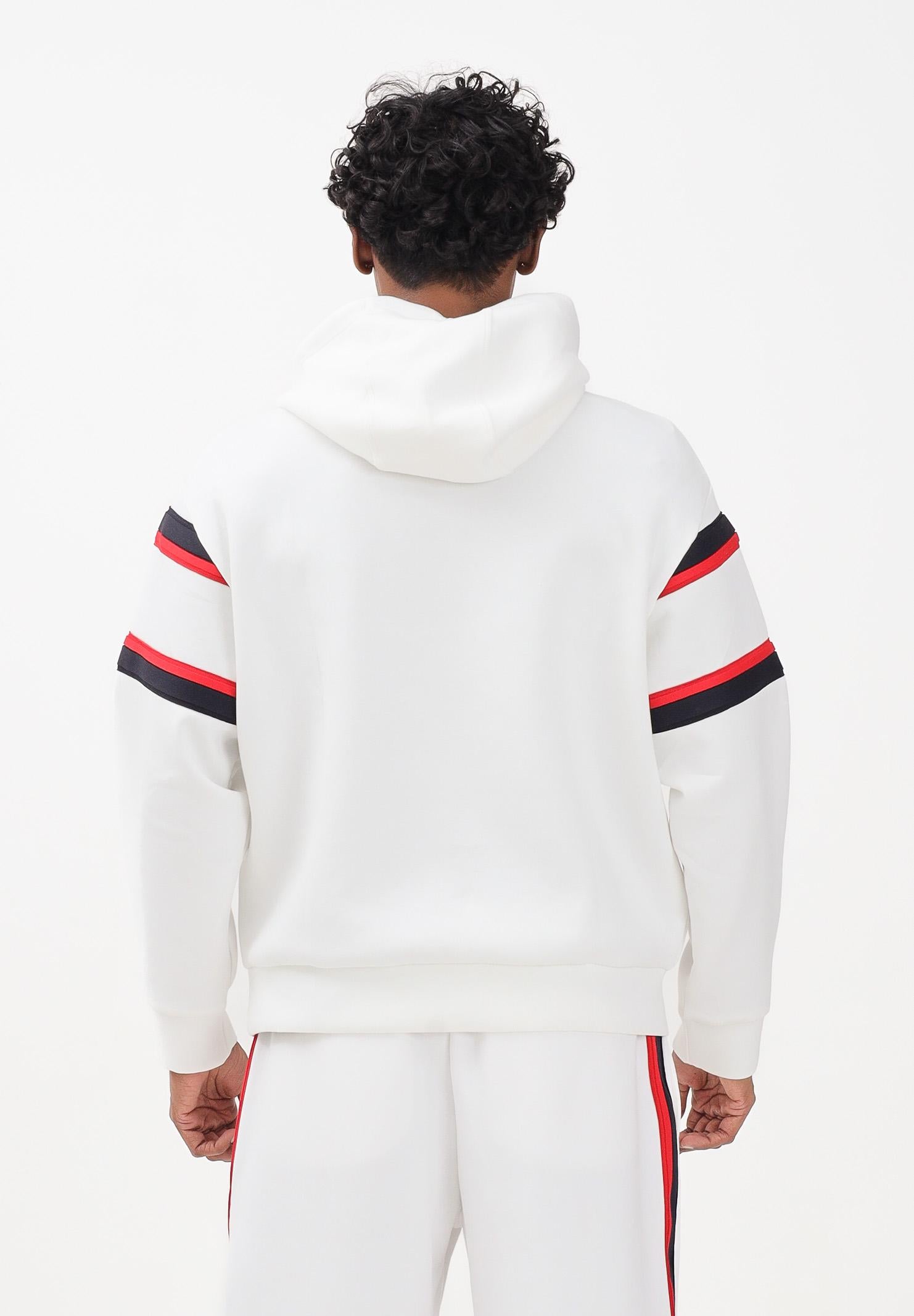 ARMANI EXCHANGE Felpa con cappuccio bianca da uomo caratterizzata da righe a contrasto XM001398AF13047 U0009 ARMANI EXCHANGE 