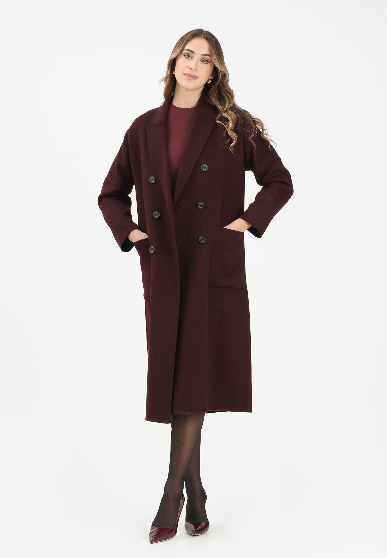 VICOLO Cappotto lungo bordeaux da donna TF0001 FU39 VICOLO 