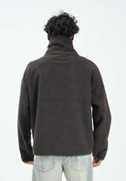 LACOSTE Felpa con mezza zip marrone da uomo in pile polare SH5500 SKB LACOSTE 