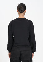 GCDS Felpa girocollo nera per donna e ragazze con stampa in strass B2JW1532BA5 99 GCDS 