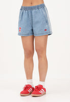 ADIDAS ORIGINALS x Coca-Cola  3-stripes shorts sportivi donna in  blu denim KY7564 . ADIDAS ORIGINALS 