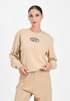 DIESEL Felpa girocollo beige per donna, ragazzi e bambini con logo Oval D multi-layered J02486KYAQK K726 DIESEL 