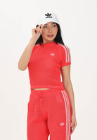 ADIDAS ORIGINALS Maglia a manica corta KNITTED CROCHET CALI corallo da donna KC6482 . ADIDAS ORIGINALS 