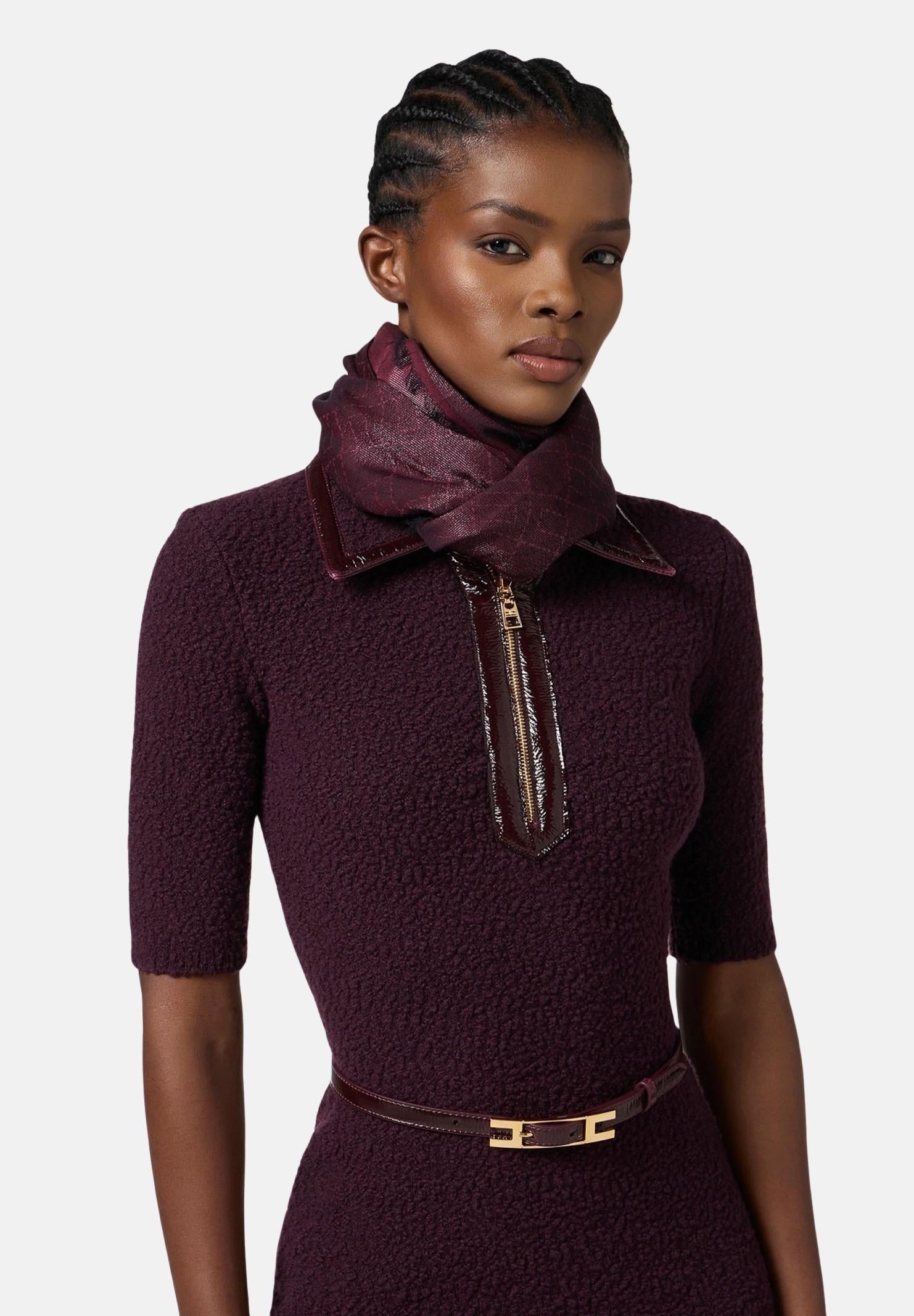 ELISABETTA FRANCHI Pashmina bordeaux da donna con logo SC12F56E2 EA4 ELISABETTA FRANCHI 