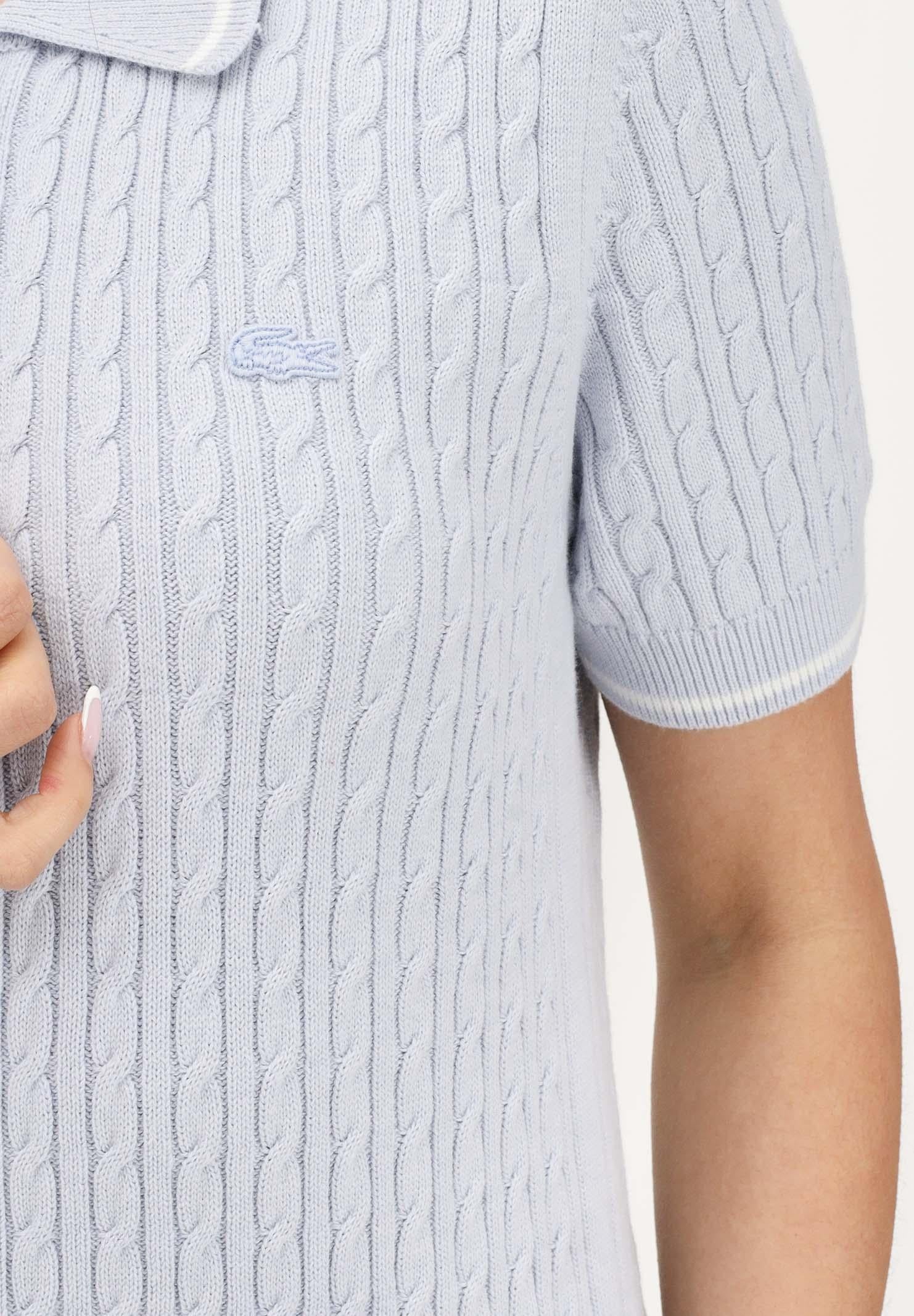 LACOSTE Polo a manica corta in maglia color polvere da donna AF0972 J2G LACOSTE 