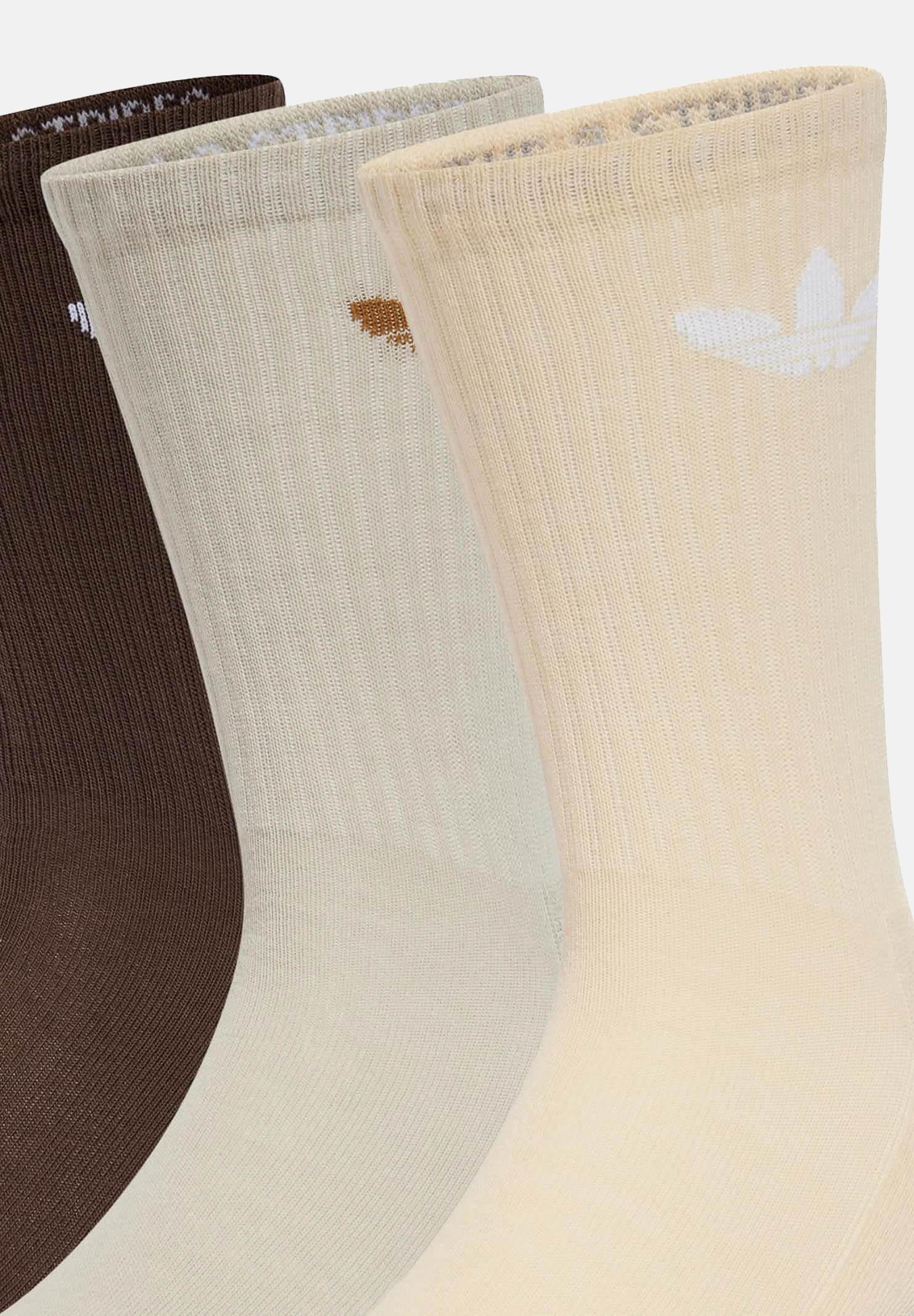 ADIDAS ORIGINALS Calzini (6 paia) Trefoil Cushion Crew marroni, beige e sabbia per uomo e donna IX5274  ADIDAS ORIGINALS 