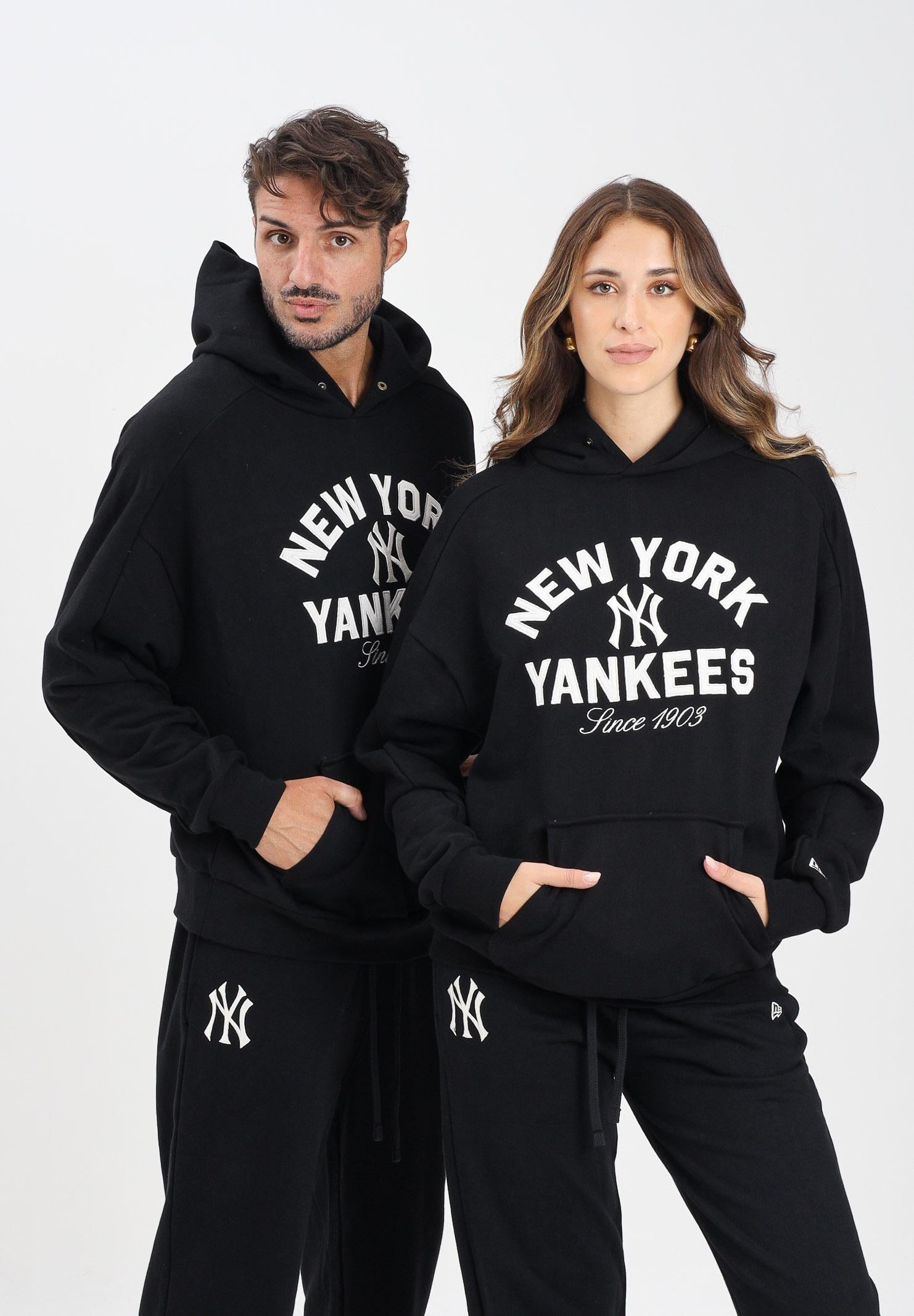 NEW ERA Felpa con cappuccio Oversized New York Yankees MLB Heritage nera per uomo e donna 60684323  NEW ERA 