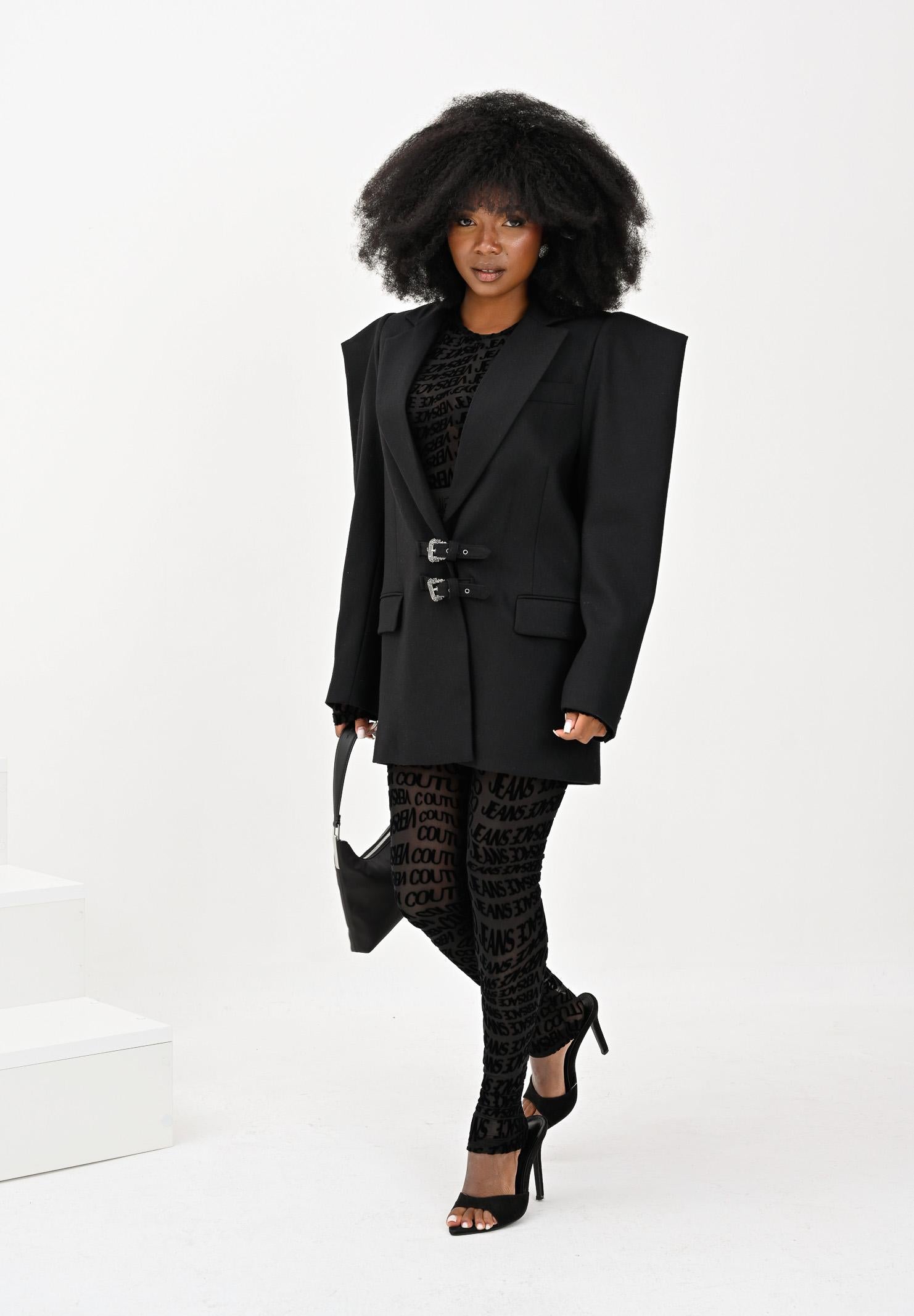 VERSACE JEANS COUTURE Giacca strutturata nera da donna 79HAQ705N0542 899 VERSACE JEANS COUTURE 