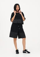 GCDS Shorts sportivo nero per uomo e donna con logo Z0MLQL230F004 999B GCDS 