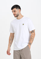 LYLE & SCOTT T-shirt a manica corta bianca da uomo con patch logo TS400VOG 626 LYLE & SCOTT 