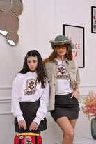 DSQUARED2 Felpa con cappuccio bianca per donna, ragazzi e bambini con stampa "Invicta Dsquared2" DQ2907D0AD2 DQ100 DSQUARED2 