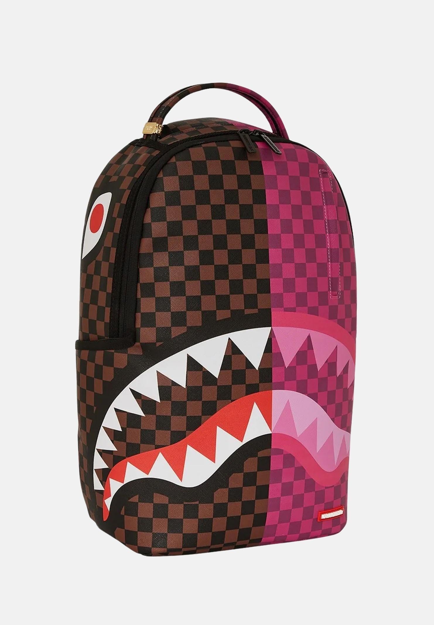 SPRAYGROUND Zaino SPLIT SIP PINK CHECK DLXSV marrone e rosa da donna 910B6286NSZ  SPRAYGROUND 
