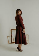SANTAS Abito midi DOUCEUR bordeaux da donna PV2603 VI SANTAS 
