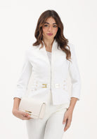 ELISABETTA FRANCHI Giacca avorio da donna con cinturini laterali GI20261E2 360 ELISABETTA FRANCHI 