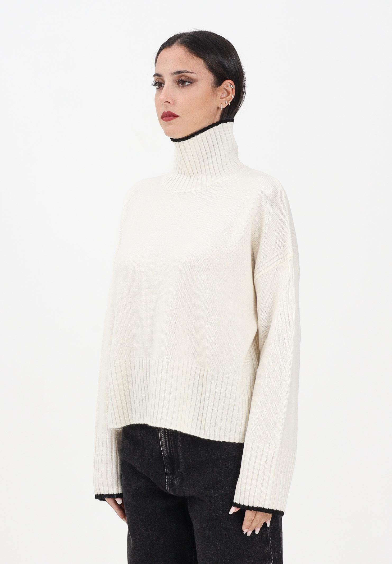 PINKO Maglia a collo alto panna da donna con logo sul retro 105446A2Q9 Z13 PINKO 