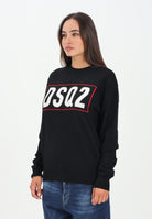 DSQUARED2 Maglioncino girocollo nero per donna, ragazzi e bambini con logo DSQ2 DQ3071D0AFF DQ900 DSQUARED2 