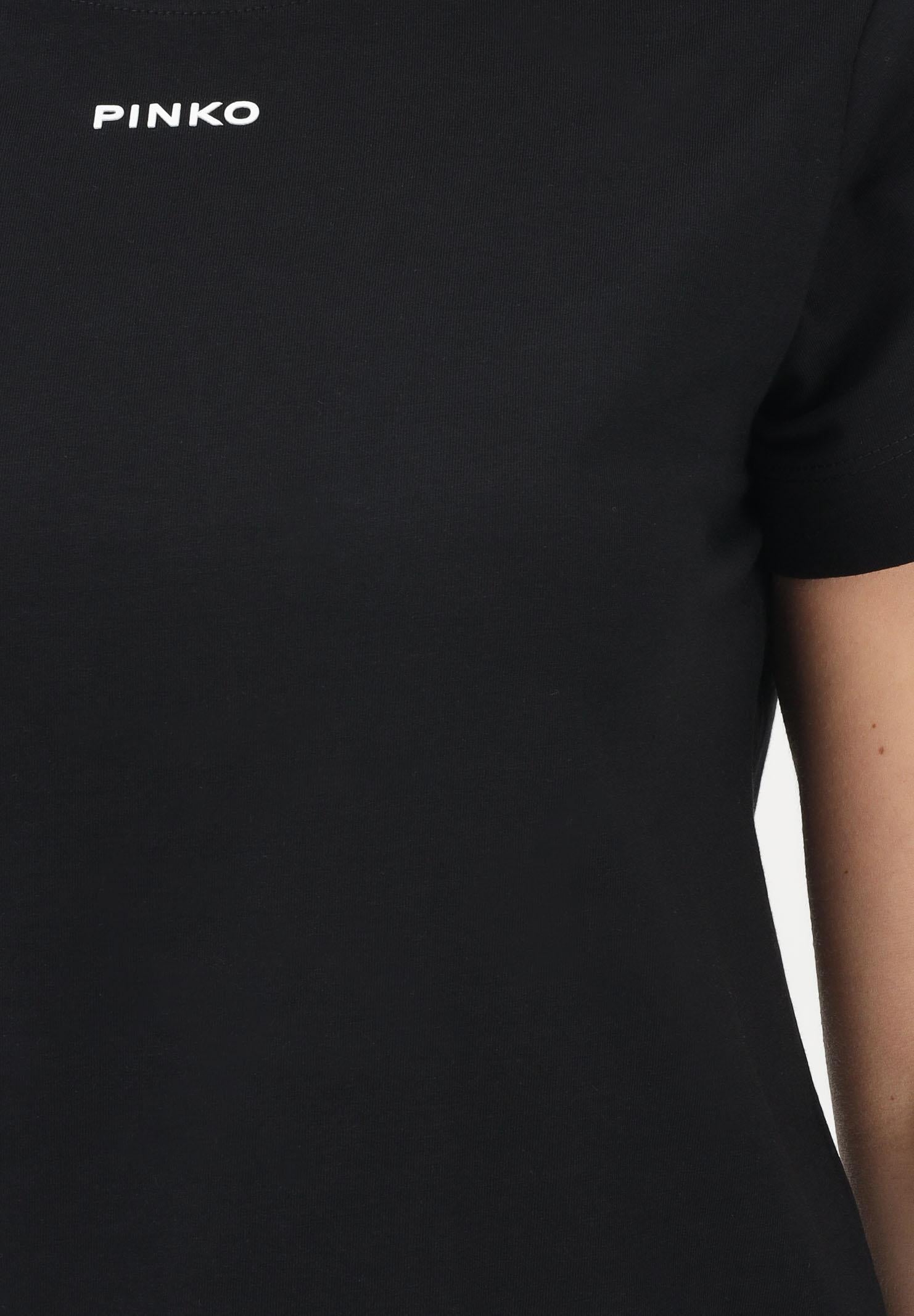 PINKO T-shirt a manica corta nera da donna con logo 100373A34F Z99 PINKO 