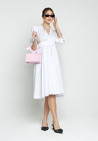 SANTAS Abito midi TIRAMISU' bianco da donna PV25019 BIANCO SANTAS 