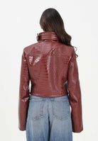 SPORTMAX Giubbotto corto SPXSULTANO bordeaux da donna in vernice con stampa alligatore 2612041081600 004 SPORTMAX 