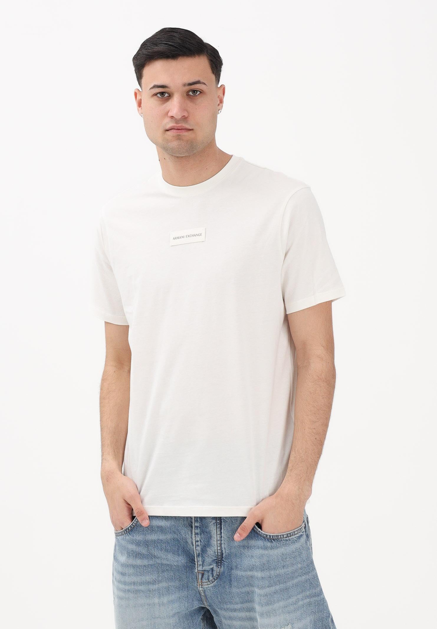 ARMANI EXCHANGE T-shirt a manica corta bianco crema da uomo con logo XM002471AF10356 U1074 ARMANI EXCHANGE 