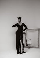 SANTAS Abito lungo ENCHANTÉE nero da donna PV2616 NE SANTAS 