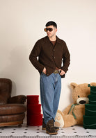 SELECTED HOMME Cardigan marrone da uomo 16098360 Demitasse SELECTED HOMME 