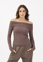 ADIDAS ORIGINALS T-shirt a manica lunga marrone da donna KC8868 . ADIDAS ORIGINALS 