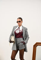 MAR DE MARGARITAS Shorts Ardesia grigio da donna con fantasia a quadri MMABW01423 GR00 Mar de margaritas 