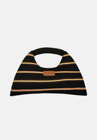 ME FUI Borsa a mano nera da donna con motivo a righe MA26-SW0110BK . ME FUI 