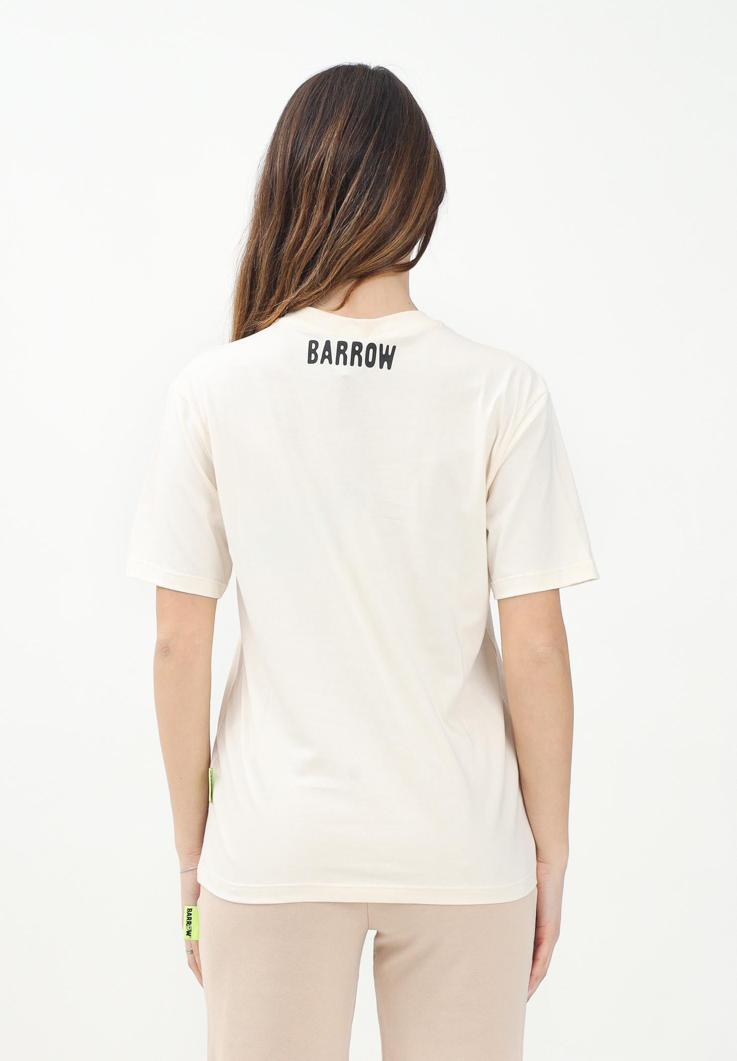 BARROW T-shirt a manica corta beige per donna, ragazzi e bambini con stampa S5BKJUTH068 013 BARROW 