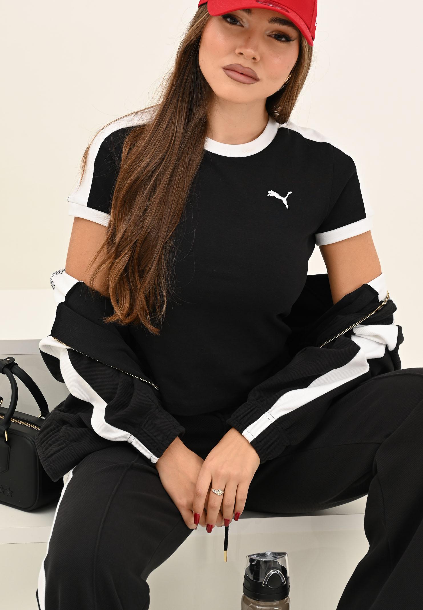 PUMA T-shirt a manica corta T7 nera da donna 632129 01 PUMA 