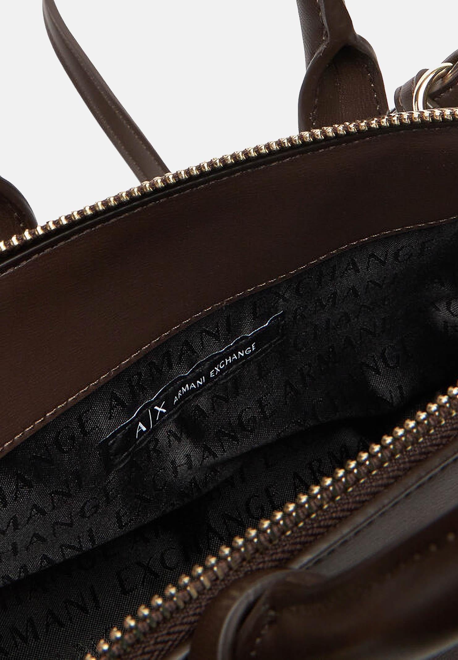 ARMANI EXCHANGE Borsa a mano marrone da donna con lucchetto XW000395AF12040 U6304 ARMANI EXCHANGE 
