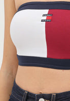 TOMMY JEANS Top caratterizzato dal classico motivo color block nei toni del bianco blu e bordeaux da donna DW0DW22637 VLC TOMMY JEANS 